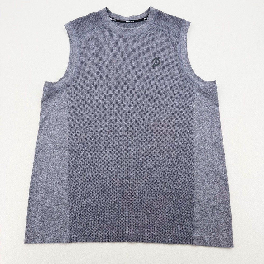 Peloton Muscle Tank Mens XL Gray Seamless Performance Workout Top Excellent